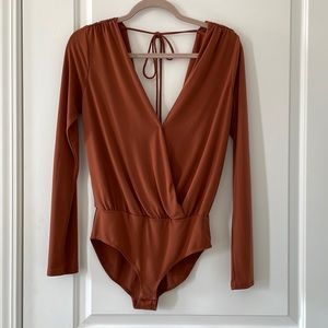 BCBGeneration bodysuit, copper, size small